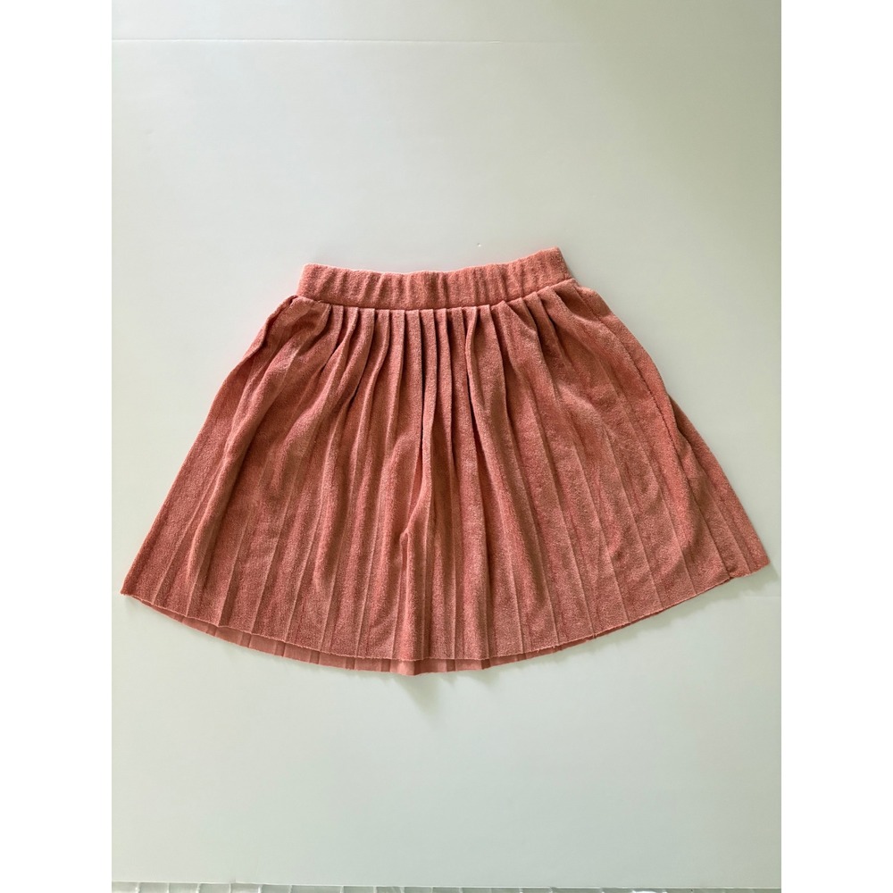 ASOS DESIGN Pink Terry Cloth Pleated Mini Skirt Elastic Waist Rose US 4